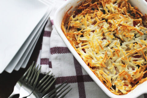 Recipe Image of Spinach and Tomato Hashbrown Casserole Recipe