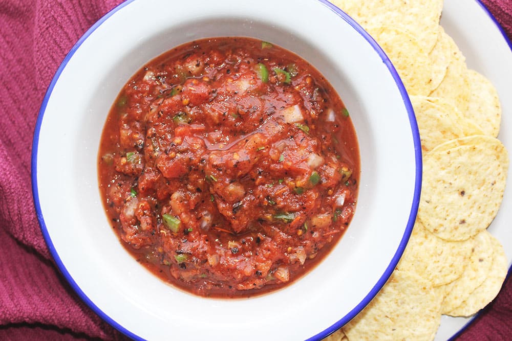 Fire-Roasted-Homestyle-Salsa Recipe Photo of our Fire Roasted Homestyle Salsa