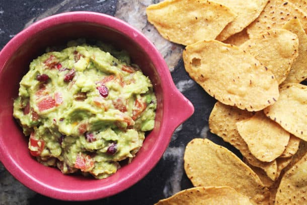 Photo of our Pomegranate Ginger Guacamole