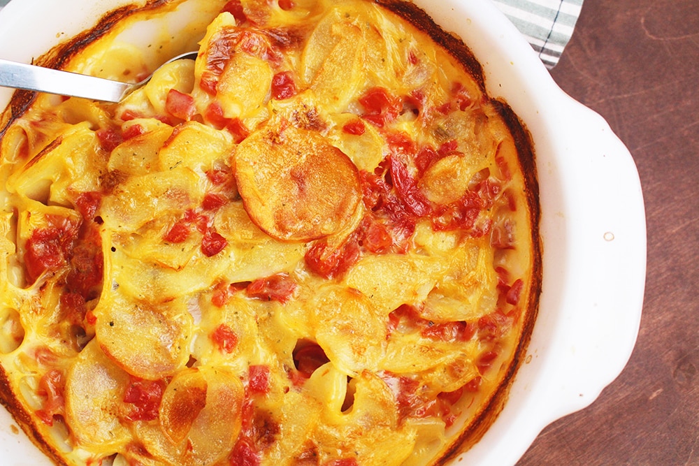 Tomato-Scalloped-Potatoes Recipe Photo of our Tomato Scalloped Potatoes