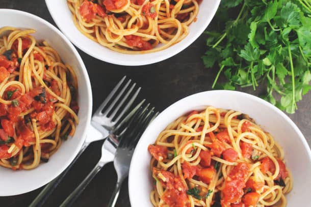 Recipe Photo of our Spaghetti a la Puttanesca