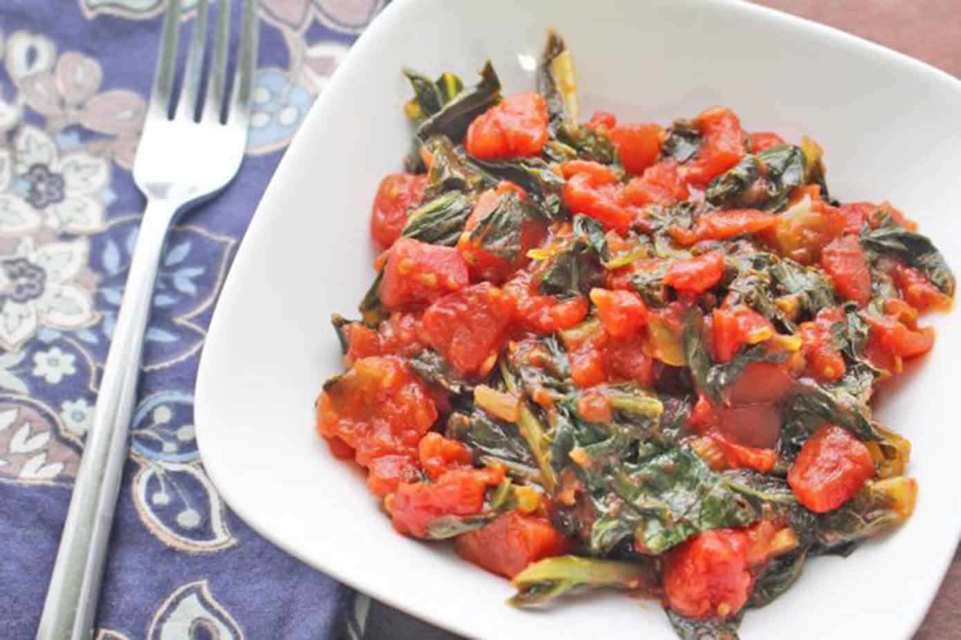 Good Luck Greens and Tomatoes 1000x667 Recipe Image of our Good Luck Greens and Tomatoes
