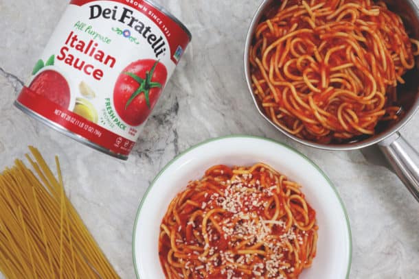 Recipe Image of our No-Boil Spaghetti with All Purpose Italian Sauce