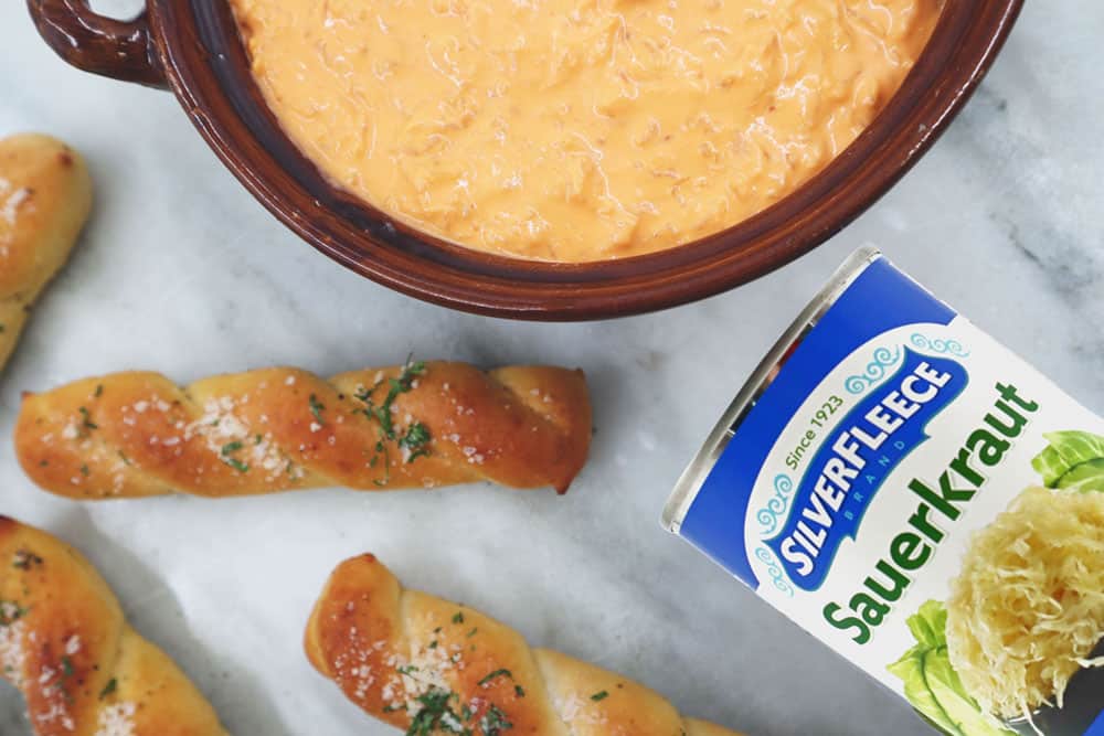 Sauerkraut Beer Cheese Dip Edit 5 Recipe Image of our Sauerkraut and Beer Cheese Dip