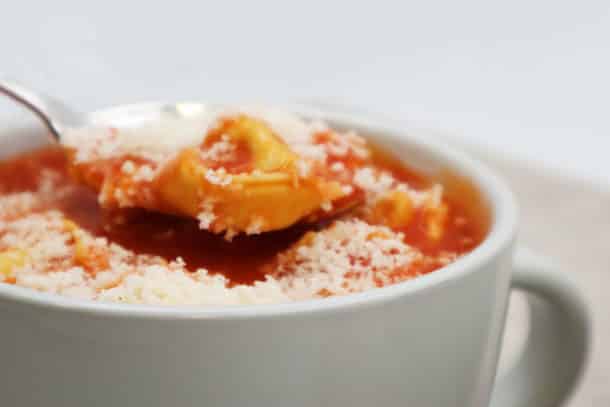 Recipe Image of our Tomato and Tortellini Soup Mug