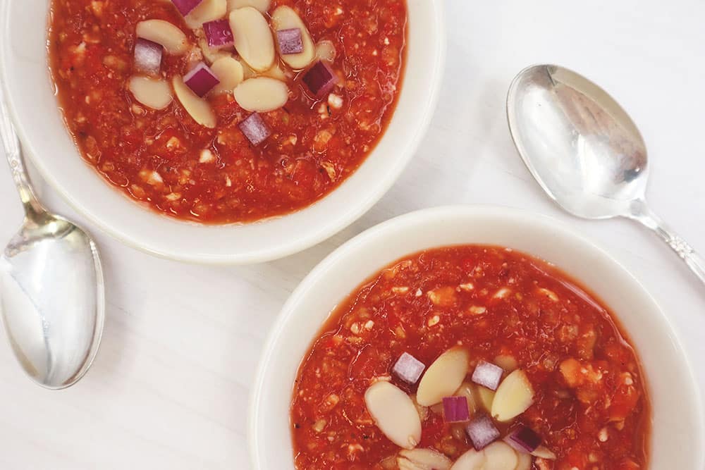 Almond Gazpacho 1000x667 Recipe Image of our Almond Gazpacho