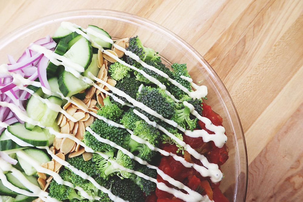 Broccoli Almond Salad 1000x667 Recipe Image of our Broccoli Almond Salad