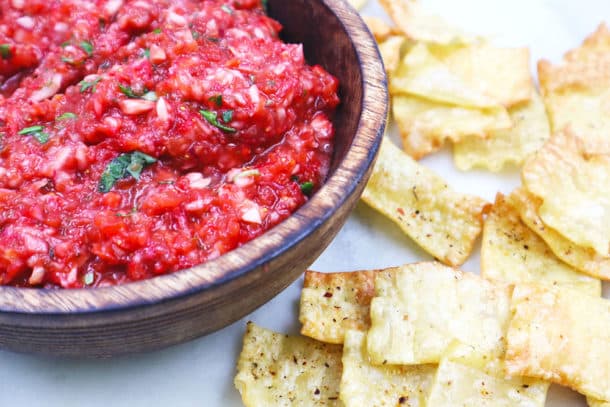 Recipe Image of our Strawberry Bruschetta with Lasagna Chips