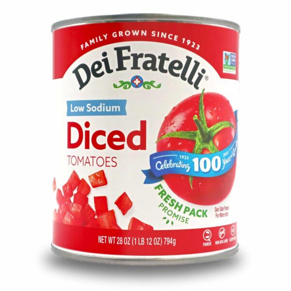 Product Image of our 28 oz Dei Fratelli Low Sodium Diced Tomatoes Can.