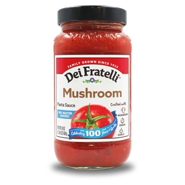 Product Image of 24 oz Dei Fratelli Mushroom Pasta Sauce Jar.