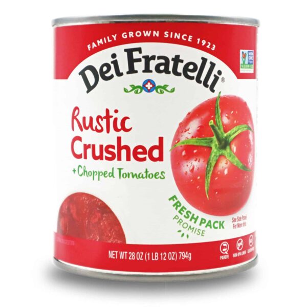 Product image of 28 oz. Dei Fratelli Rustic Crushed and Chopped Tomatoes Can.
