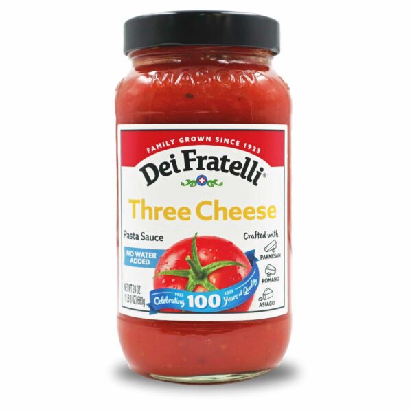 Product image of 24 oz. Dei Fratelli Three Cheese Pasta Sauce Jar.