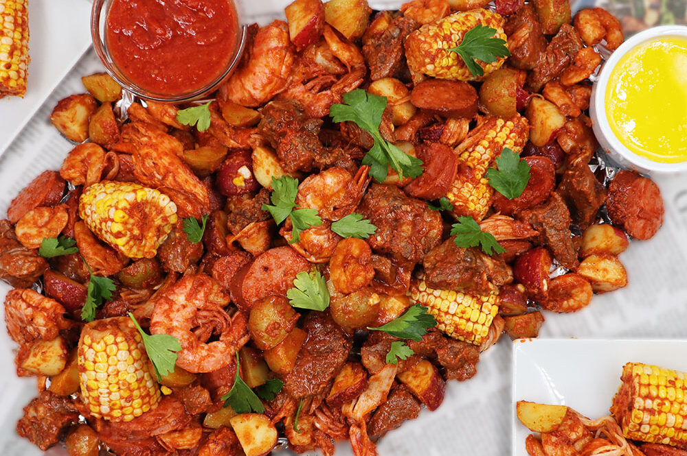 Image of our Surf and Turf Seafood Boil Recipe