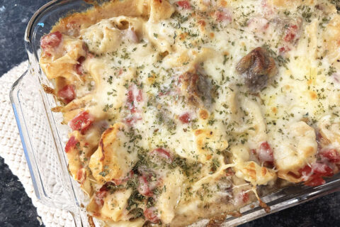 Image of our Cheesy Steak and Tortellini Bake Recipe